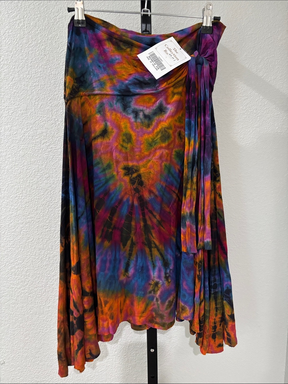 Women’s Tie-Dye Wrap Skirt in Multicolor 95/5 viscose spandex Sz m 16-20w L27